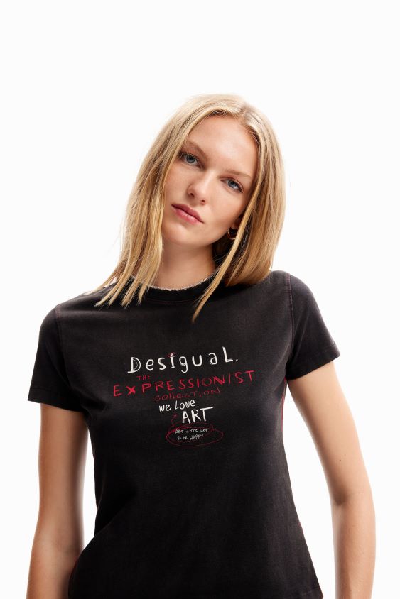 Desigual moterys ploni žinutės marškinėliai apranga S606BV227