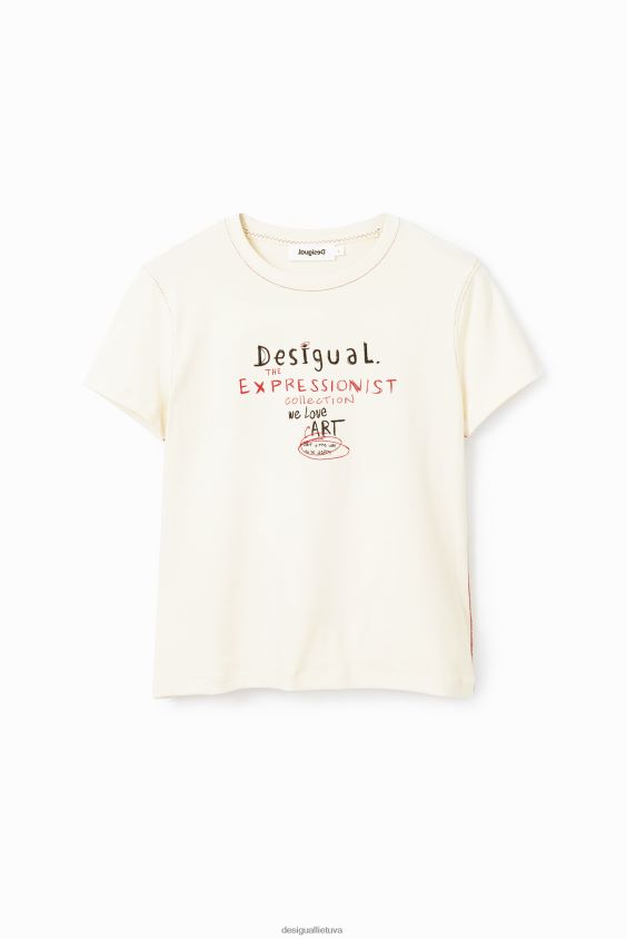 Desigual moterys ploni žinutės marškinėliai apranga S606BV826