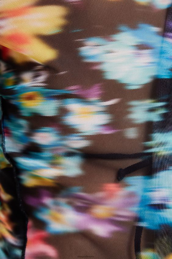Desigual moterys raukinti gėlėti marškinėliai apranga S606BV608