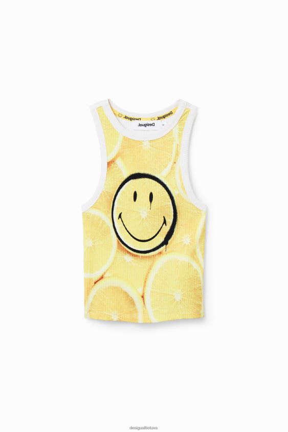 Desigual moterys smiley ploni briaunoti marškinėliai apranga S606BV748