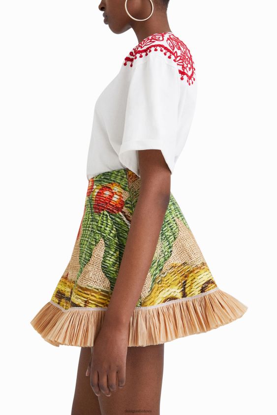 Desigual moterys stella jean siuvinėti marškinėliai apranga S606BV930