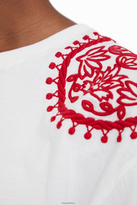 Desigual moterys stella jean siuvinėti marškinėliai apranga S606BV930