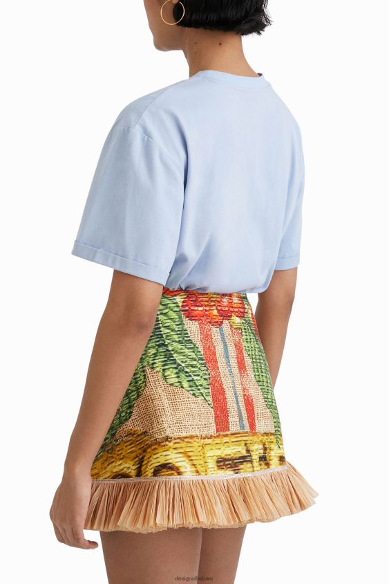 Desigual moterys stella jean statulos marškinėliai apranga S606BV1100