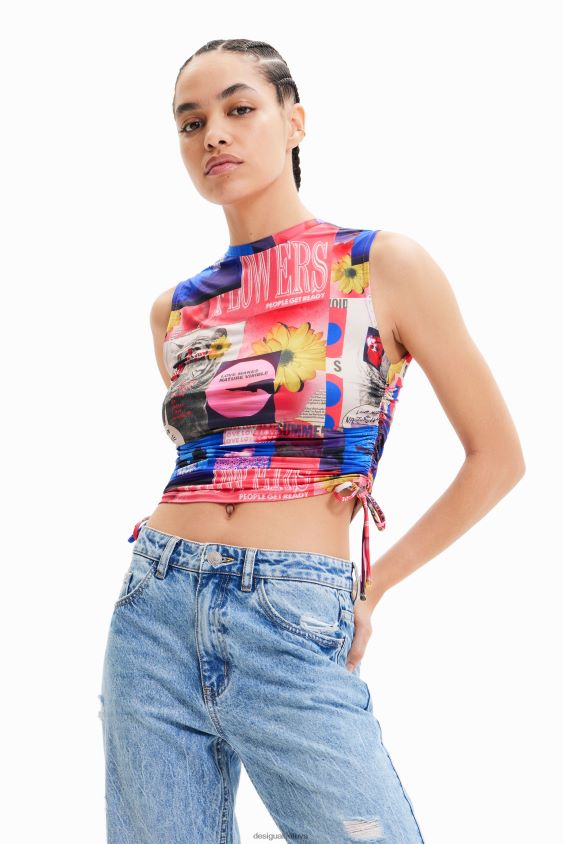 Desigual moterys surinkti koliažiniai marškinėliai apranga S606BV578