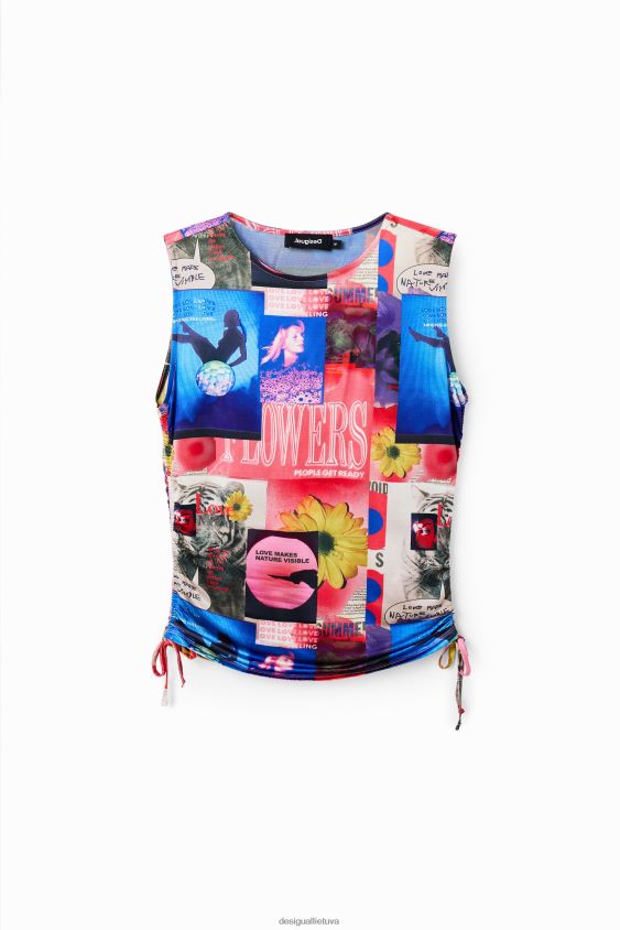Desigual moterys surinkti koliažiniai marškinėliai apranga S606BV578
