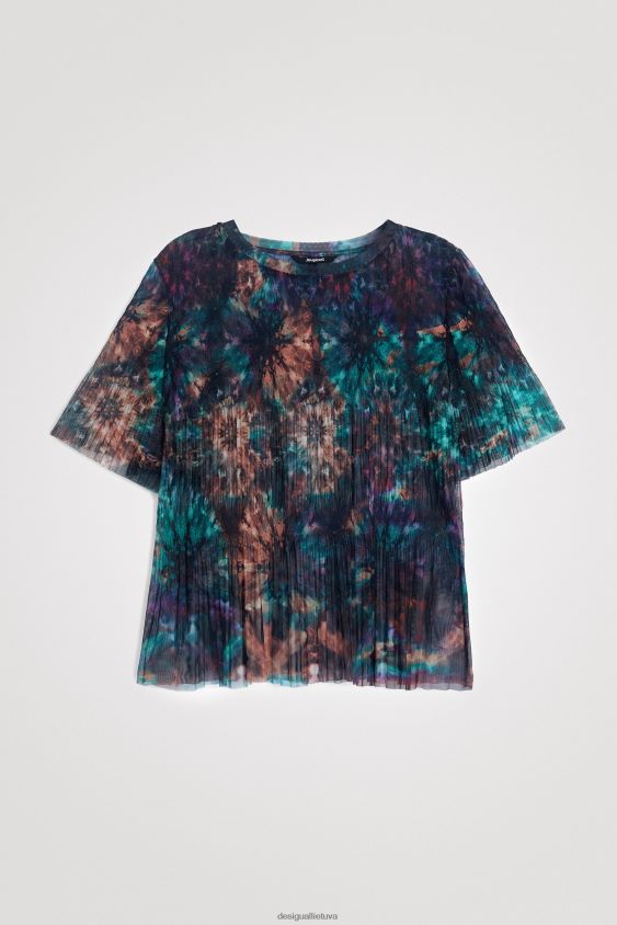 Desigual moterys tinklelio marškinėliai su kaklaraiščiais apranga S606BV1123