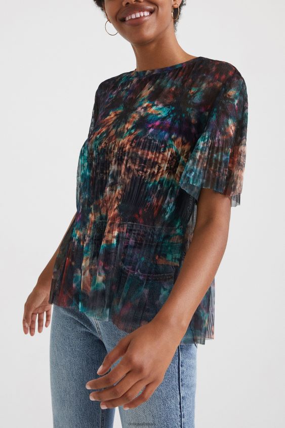 Desigual moterys tinklelio marškinėliai su kaklaraiščiais apranga S606BV1123