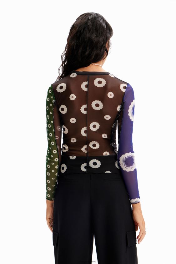 Desigual moterys tiulio kratinio džinsiniai marškinėliai apranga S606BV279