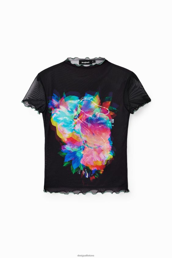 Desigual moterys tiulio ploni gėlėti marškinėliai apranga S606BV848