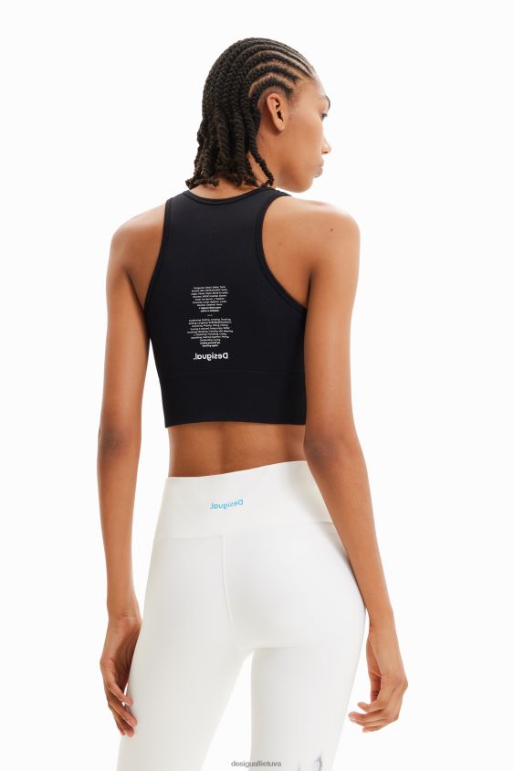 Desigual moterys trumpas tamprus sportinis viršus apranga S606BV674