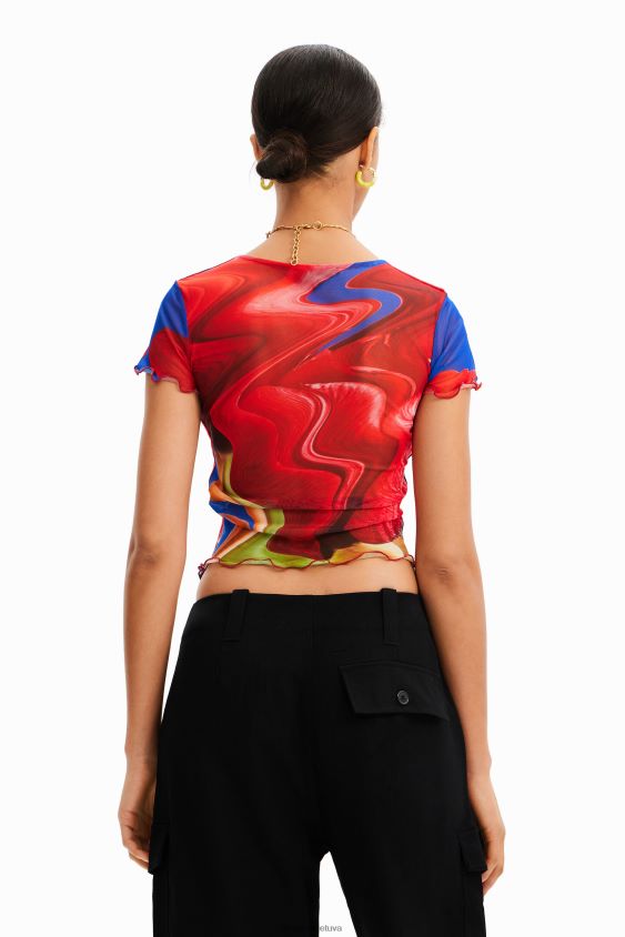 Desigual moterys trumpi marmuriniai tiulio marškinėliai apranga S606BV959