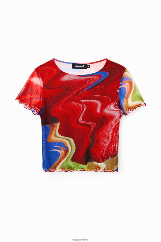 Desigual moterys trumpi marmuriniai tiulio marškinėliai apranga S606BV959