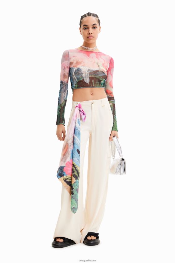 Desigual moterys trumpi ploni fantastiniai marškinėliai apranga S606BV528