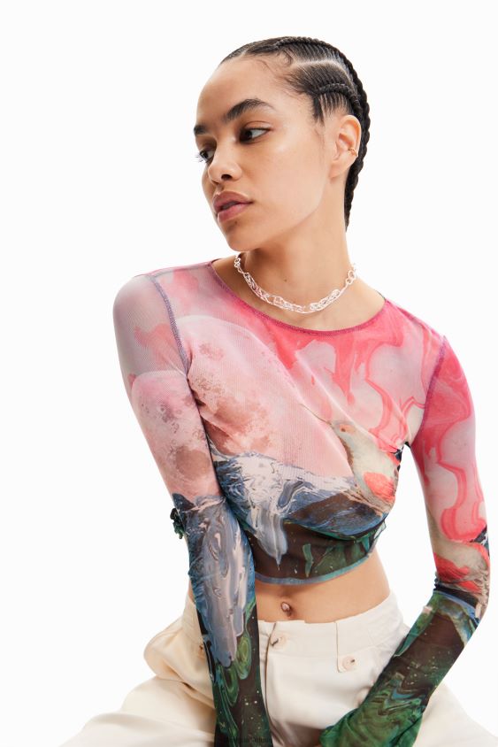 Desigual moterys trumpi ploni fantastiniai marškinėliai apranga S606BV528