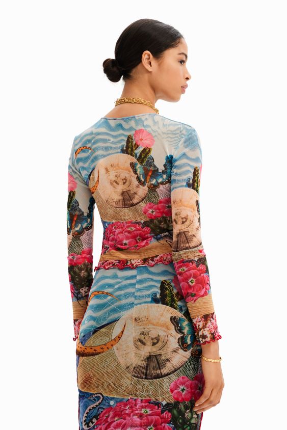 Desigual moterys trumpi ploni fantastiniai marškinėliai apranga S606BV847