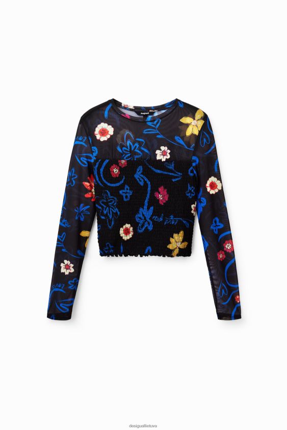Desigual moterys trumpi ploni gėlėti marškinėliai apranga S606BV594