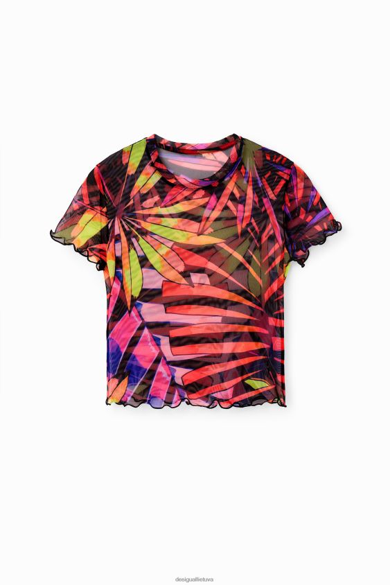 Desigual moterys trumpi tropinio tiulio marškinėliai apranga S606BV751