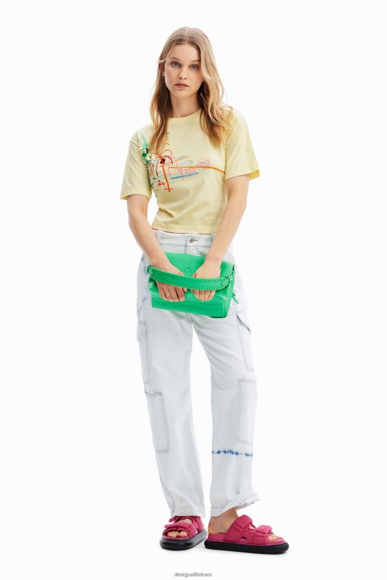 Desigual moterys vėrinį iliustruojantys marškinėliai apranga S606BV776