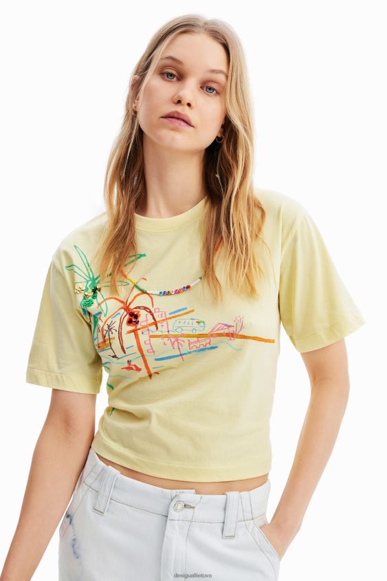 Desigual moterys vėrinį iliustruojantys marškinėliai apranga S606BV776