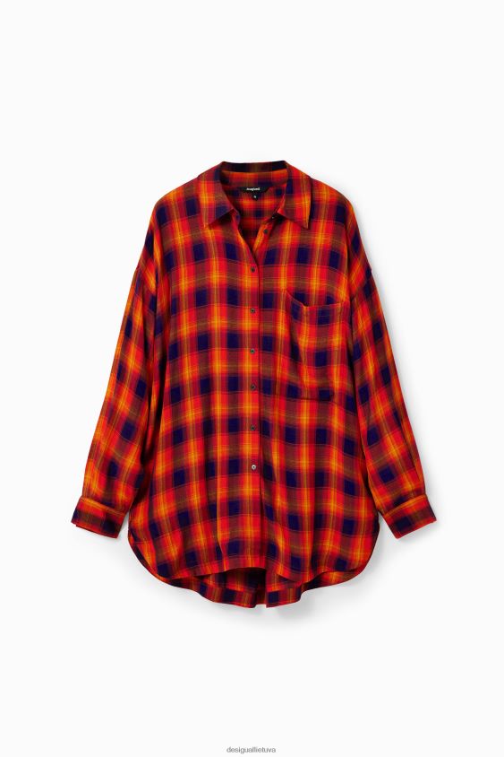Desigual moterys didelio dydžio languoti marškiniai apranga S606BV194