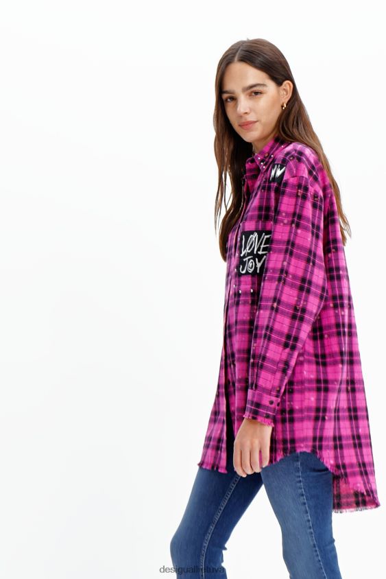 Desigual moterys didelio dydžio languoti marškiniai apranga S606BV449