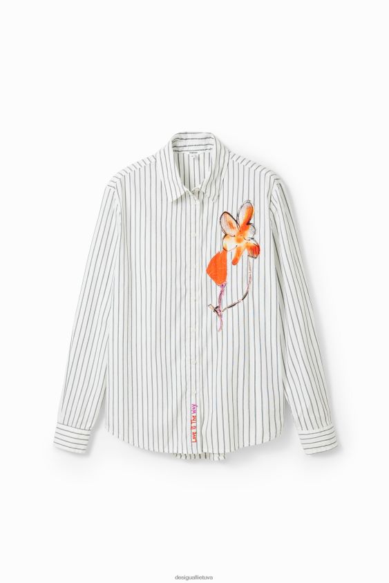 Desigual moterys dryžuoti gėlių marškiniai apranga S606BV114