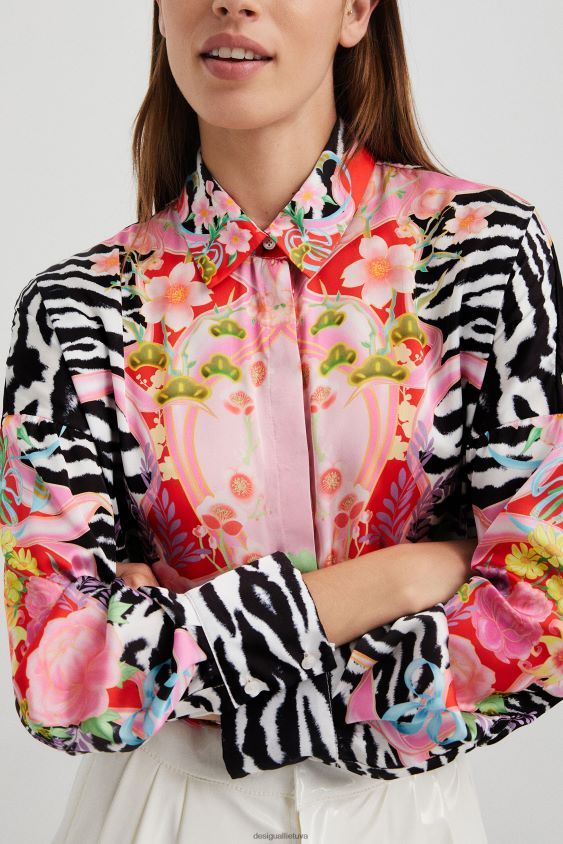 Desigual moterys gėlių zebro marškinėliai apranga S606BV470