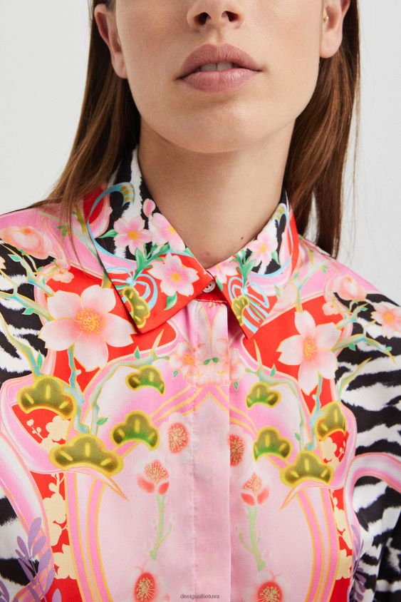 Desigual moterys gėlių zebro marškinėliai apranga S606BV470
