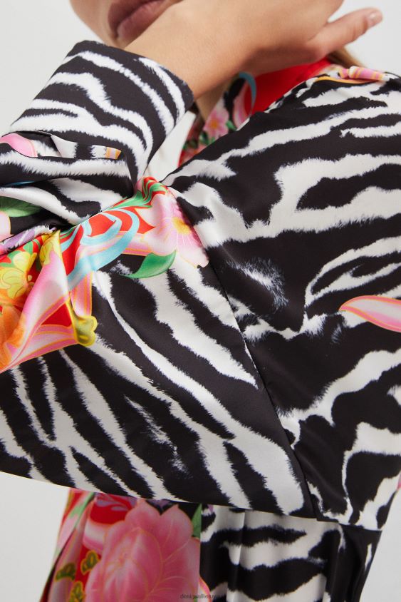 Desigual moterys gėlių zebro marškinėliai apranga S606BV470