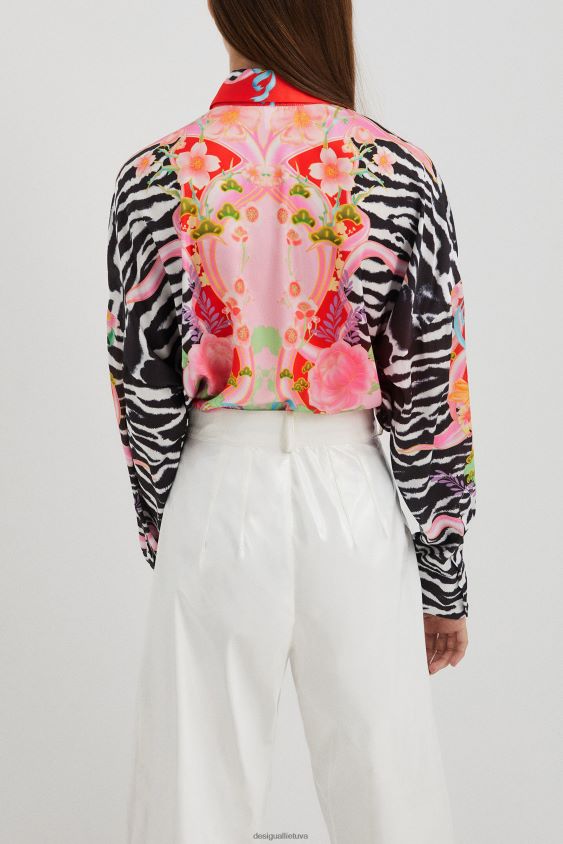 Desigual moterys gėlių zebro marškinėliai apranga S606BV470