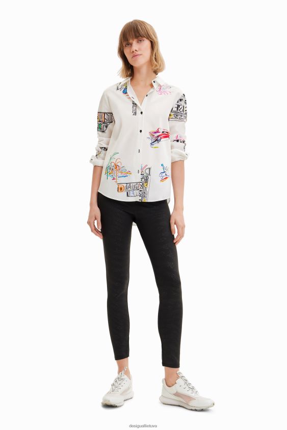 Desigual moterys iliustruoti marškiniai ilgomis rankovėmis apranga S606BV895
