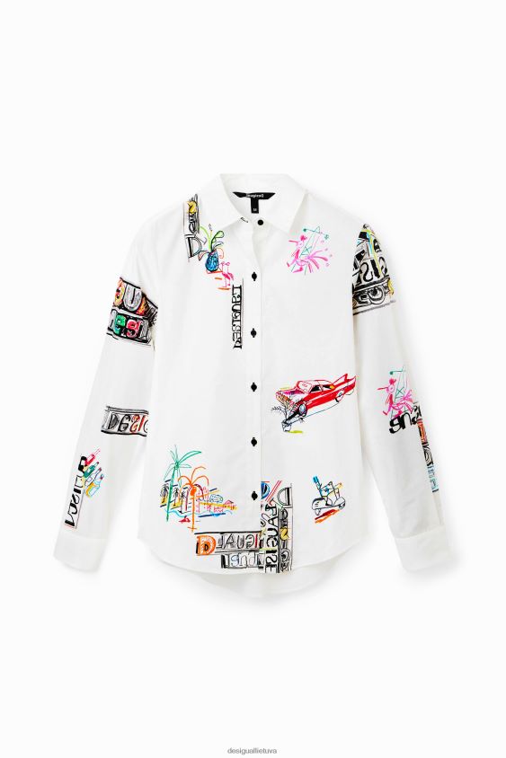 Desigual moterys iliustruoti marškiniai ilgomis rankovėmis apranga S606BV895