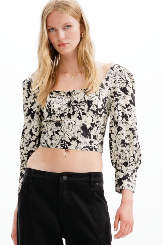Desigual moterys karpyta gėlėta korsetinė palaidinė apranga S606BV250