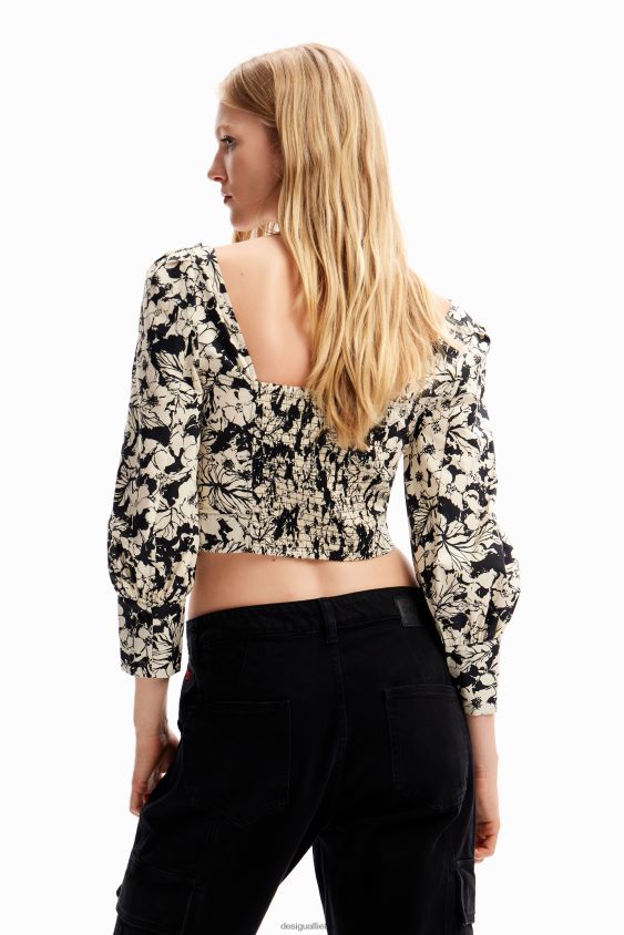 Desigual moterys karpyta gėlėta korsetinė palaidinė apranga S606BV250