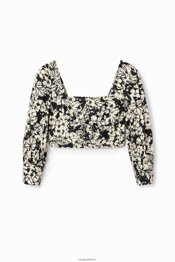 Desigual moterys karpyta gėlėta korsetinė palaidinė apranga S606BV250