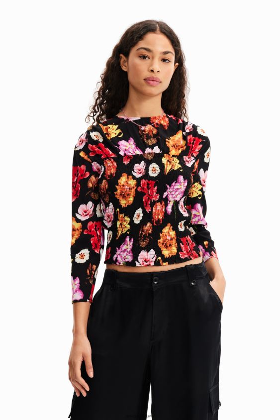 Desigual moterys m. christian Lacroix gėlėta rusva palaidinė apranga S606BV615