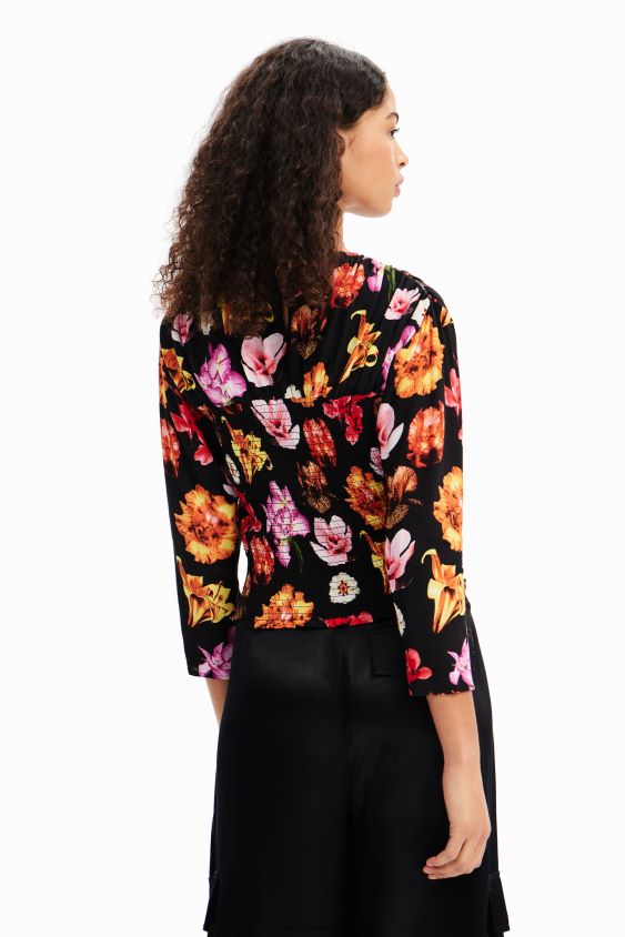 Desigual moterys m. christian Lacroix gėlėta rusva palaidinė apranga S606BV615