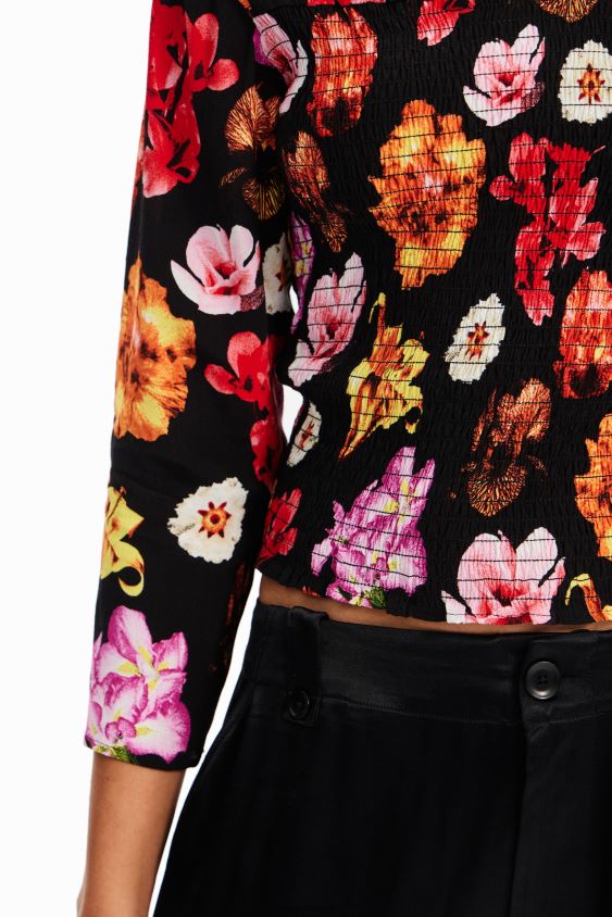 Desigual moterys m. christian Lacroix gėlėta rusva palaidinė apranga S606BV615