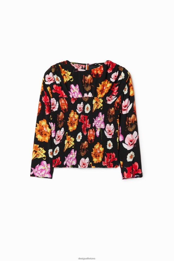 Desigual moterys m. christian Lacroix gėlėta rusva palaidinė apranga S606BV615