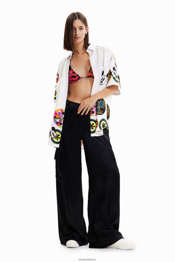 Desigual moterys m. christian Lacroix lininiai Mikio peliuko marškiniai apranga S606BV907