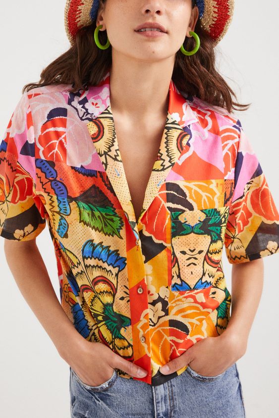 Desigual moterys m. christian Lacroix tropiniai marškiniai apranga S606BV1064