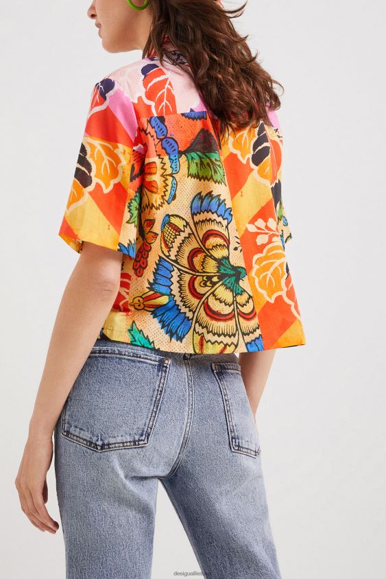 Desigual moterys m. christian Lacroix tropiniai marškiniai apranga S606BV1064