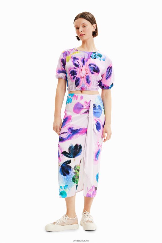 Desigual moterys m. christian Lacroix trumpa gėlėta palaidinė apranga S606BV794