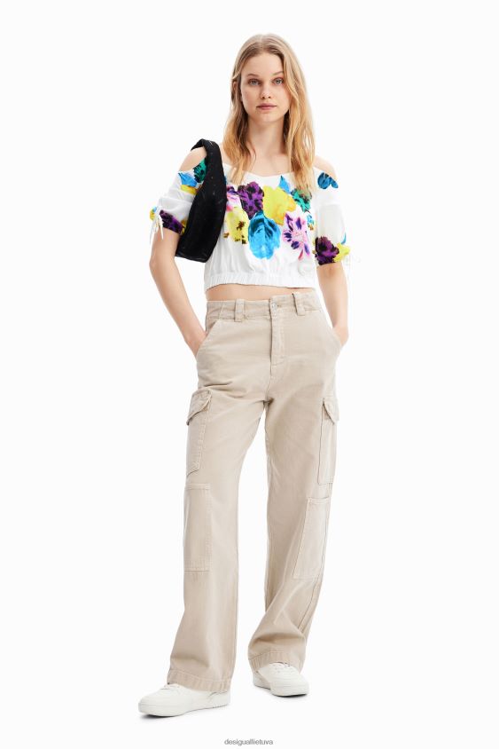 Desigual moterys m. christian Lacroix trumpa rišta gėlėta palaidinė apranga S606BV554