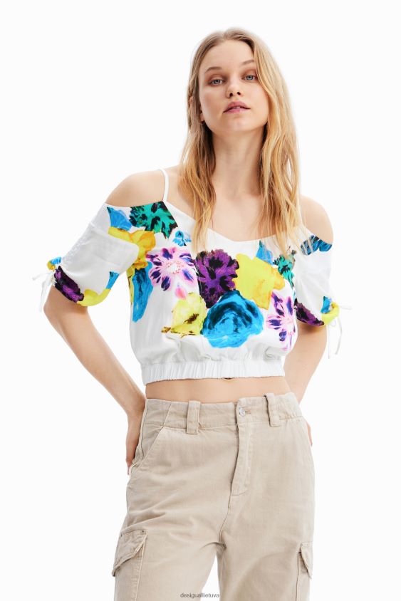 Desigual moterys m. christian Lacroix trumpa rišta gėlėta palaidinė apranga S606BV554