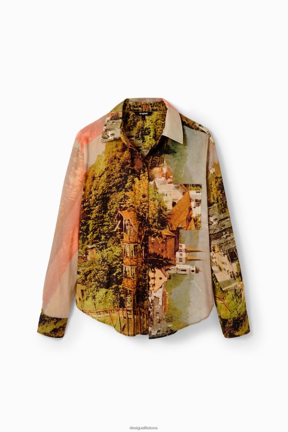 Desigual moterys m. krikščioniški Lacroix peizažiniai marškiniai apranga S606BV50