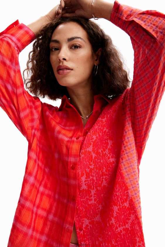 Desigual moterys negabaritinių skiautinių languotų marškinėlių apranga S606BV506