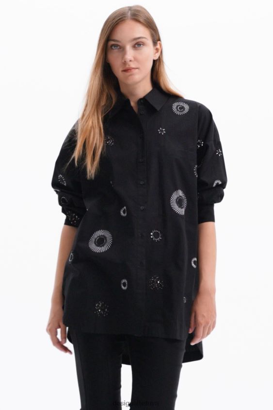 Desigual moterys oversize siuvinėti marškiniai apranga S606BV161