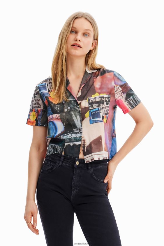 Desigual moterys trumpi laikraščio kurorto marškinėliai apranga S606BV329