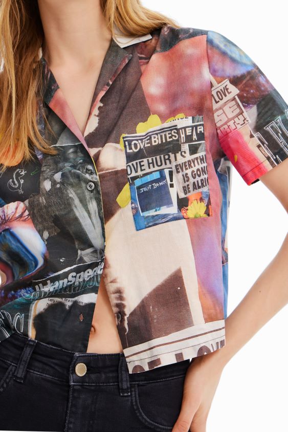 Desigual moterys trumpi laikraščio kurorto marškinėliai apranga S606BV329